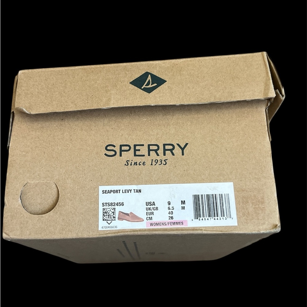Size 9 - SPERRY Seaport Levy Tan Leather Memory-Foam Slip-On Loafers Womens - Picture 6 of 6